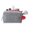 Косметичка из РПЕТ фетра с ручкой "Felt", серый с красным