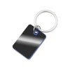 Металлический брелок с пластиковой цветной вставкой "SteelPop Rct", серебристый с синим