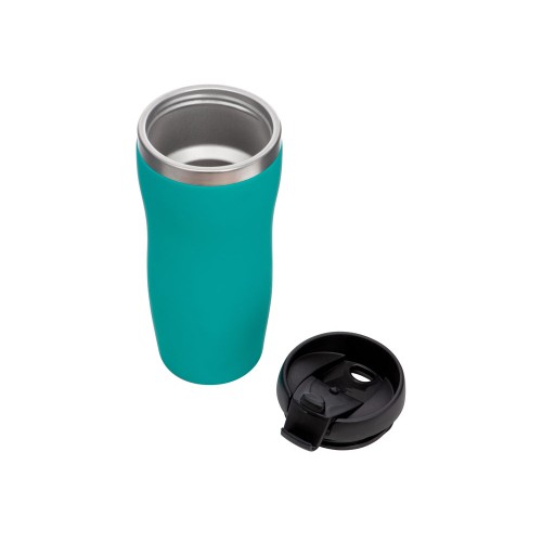Термокружка "Mony Steel" 350 мл, soft touch, бирюзовый 320C (P)