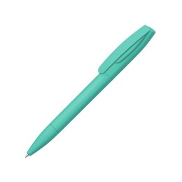 Шариковая ручка "Coral Gum " с прорезиненным soft-touch корпусом и клипом., бирюзовый
