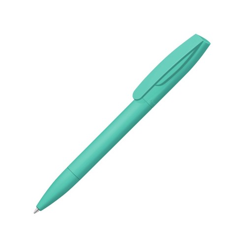 Шариковая ручка "Coral Gum " с прорезиненным soft-touch корпусом и клипом., бирюзовый