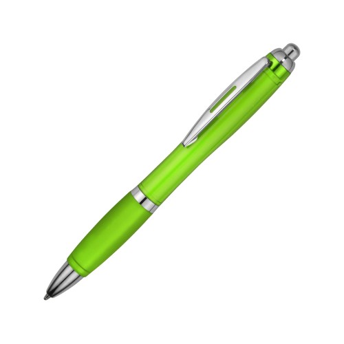 Ручка пластиковая шариковая "Nash", лайм, синие чернила