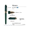Ручка пластиковая шариковая «Monaco», 0,5мм, синие чернила, зеленый