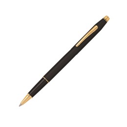 Ручка-роллер CROSS коллекция «ВЕЧНАЯ КЛАССИКА | CENTURY CLASSIC» Classic Black, латунь, покрытая черным матовым лаком, детали дизайна-позолота 23К