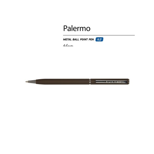 Ручка шариковая автоматическая BrunoVisconti® "PALERMO" цвет корпуса коричневый, soft-touch, 0.7 мм