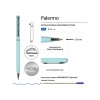 Ручка шариковая автоматическая BrunoVisconti® "PALERMO" цвет корпуса голубой, soft-touch, 0.7 мм
