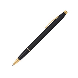Ручка-роллер CROSS коллекция «ВЕЧНАЯ КЛАССИКА | CENTURY CLASSIC» Classic Black, латунь, покрытая черным матовым лаком, детали дизайна-позолота 23К