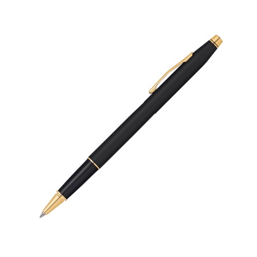 Ручка-роллер CROSS коллекция «ВЕЧНАЯ КЛАССИКА | CENTURY CLASSIC» Classic Black, латунь, покрытая черным матовым лаком, детали дизайна-позолота 23К