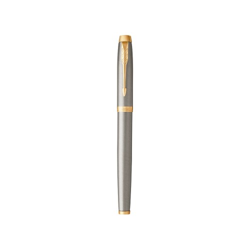 Ручка роллер «Parker IM Core Brushed Metal GT», серебристый/золотистый
