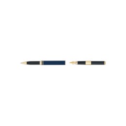 Ручка 2 в 1 шариковая и перьевая Pierre Cardin коллекция «2 в 1 | COMBI PEN». Корпус - латунь. Материал клипа - сталь. Цвет - синий. Упаковка Е