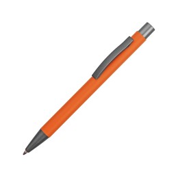 Ручка металлическая soft touch шариковая «Tender», оранжевый/серый