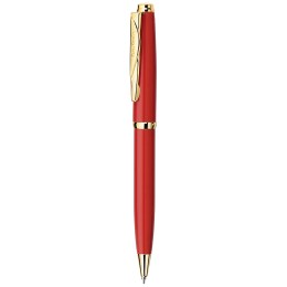 Ручка шариковая Pierre Cardin коллекция «ГАММА КЛАССИКА (GAMME CLASSIC)». Корпус - латунь с лакированным покрытием. Отделка и детали дизайна - сталь с позолотой. Цвет - красный. Упаковка E.