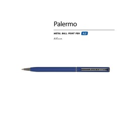 Ручка шариковая автоматическая BrunoVisconti® "PALERMO" цвет корпуса синий, soft-touch, 0.7 мм