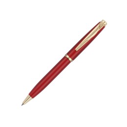 Ручка шариковая Pierre Cardin коллекция «ГАММА КЛАССИКА (GAMME CLASSIC)». Корпус - латунь с лакированным покрытием. Отделка и детали дизайна - сталь с позолотой. Цвет - красный. Упаковка E.