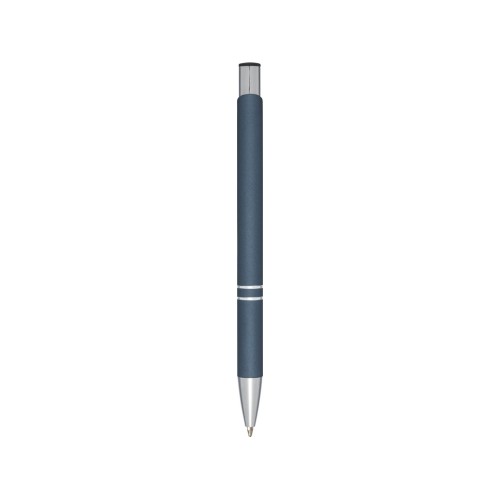 Шариковая кнопочная ручка Moneta с матовым антискользящим покрытием, синий