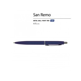 Ручка металлическая шариковая «San Remo», 1,0мм, синие чернила, ярко-синий