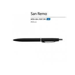 Ручка "SAN REMO" шариковая  автоматическая, черный металлический корпус, 1.00 мм, синяя