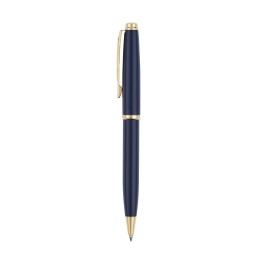 Ручка шариковая Pierre Cardin коллекция «ГАММА КЛАССИКА (GAMME CLASSIC)». Корпус - латунь с лакированным покрытием. Отделка и детали дизайна - сталь с позолотой. Цвет - синий. Упаковка E.