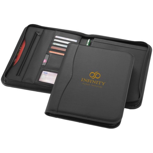 Папка A4 "Ebony" на молнии, черный