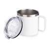 Кружка стальная Alaska с крышкой слайдером, powder coating, белый