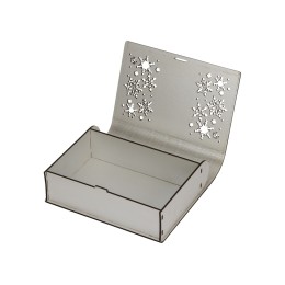 Деревянная коробка с резной крышкой "Книга", М