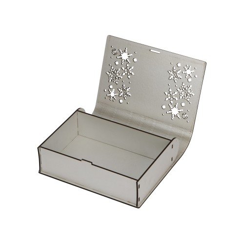 Деревянная коробка с резной крышкой "Книга", М