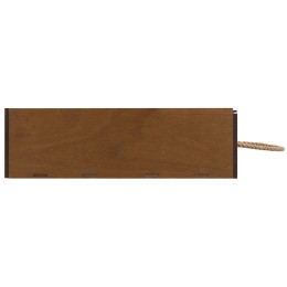 Подарочная коробка из фанеры Constellation 330х220х100 мм, фанера 6 мм, крышка на выдвижных пазах черная ЛХДФ 3 мм, бечевка