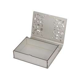 Деревянная коробка с резной крышкой "Книга", L