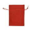 Мешочек подарочный, искусственный лен, средний, красный