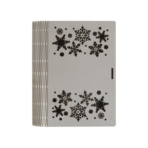 Деревянная коробка с резной крышкой "Книга", М