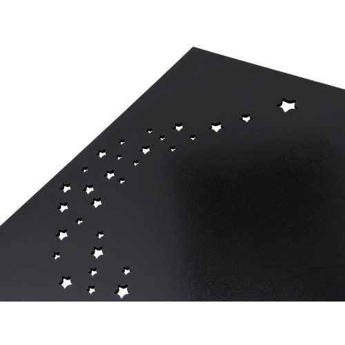 Подарочная коробка из фанеры Constellation 330х220х100 мм, фанера 6 мм, крышка на выдвижных пазах черная ЛХДФ 3 мм, бечевка