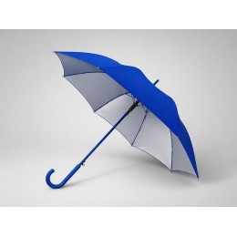 Зонт-трость "Silver Color" полуавтомат, синий/серебристый