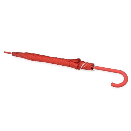 Зонт-трость "Silver Color" полуавтомат, красный/серебристый (Р)