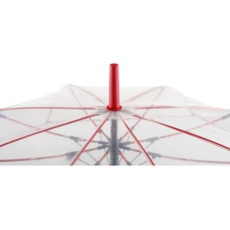 Зонт-трость 7112 Pure с прозрачным куполом, полуавтомат, прозрачный/красный