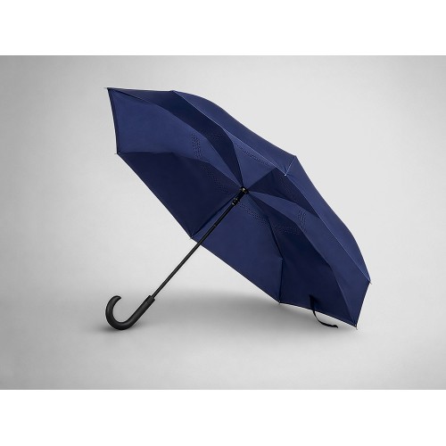Зонт-трость наоборот Inversa, полуавтомат, темно-синий