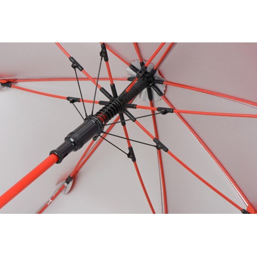 Зонт-трость "Silver Color" полуавтомат, красный/серебристый (Р)