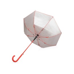 Зонт-трость "Silver Color" полуавтомат, красный/серебристый