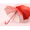 Зонт-трость "Silver Color" полуавтомат, красный/серебристый