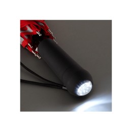 Зонт-трость 7571 Safebrella с фонариком и светоотражающими элементами, полуавтомат, черный