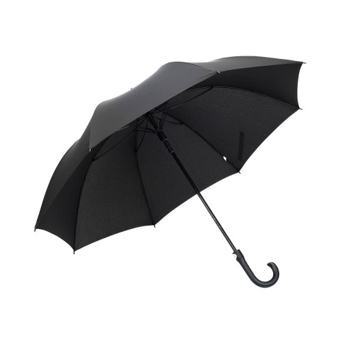 Зонт трость мужской TORBER, полуавтомат, черный, каркас файбергласс, эпонж, пластиковая ручка, диаметр 120 см