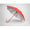 Зонт-трость "Silver Color" полуавтомат, красный/серебристый