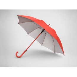 Зонт-трость "Silver Color" полуавтомат, красный/серебристый