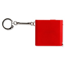 Брелок-рулетка с фонариком, 1 м., красный/белый