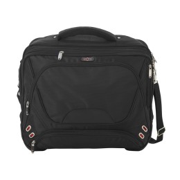 Чемодан на колесиках "Proton", удобная для прохождения досмотра, черный
