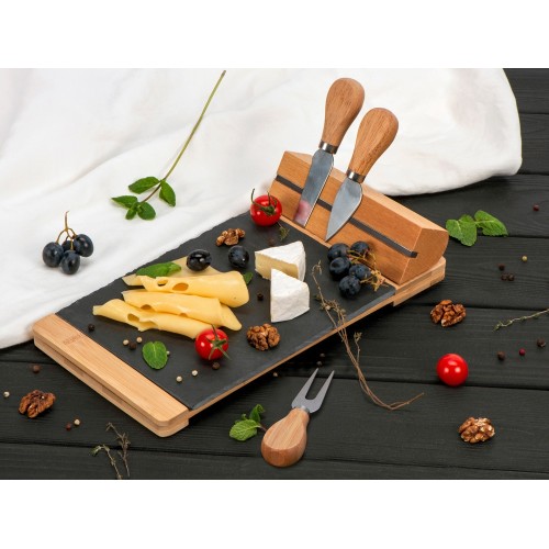 Набор для сыра из сланцевой доски и ножей Bamboo collection "Taleggio"
