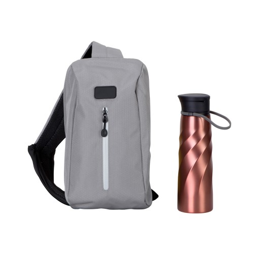 Подарочный набор с бутылкой для воды в сумке - слинге "
Athletic nomad", красный