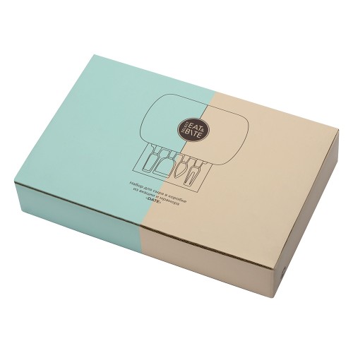 Набор для сыра в подарочной коробке из акации и мрамора "Date"