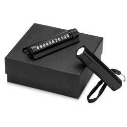 Подарочный набор с фонариком и парковочной табличкой «Blackster», черный