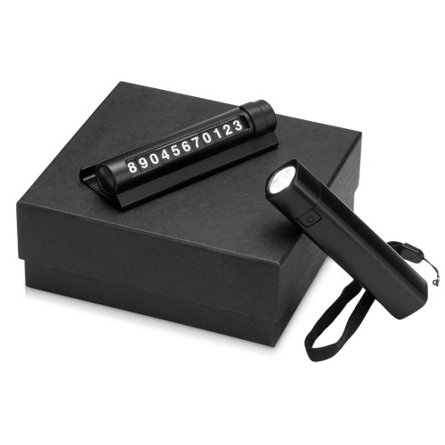 Подарочный набор с фонариком и парковочной табличкой «Blackster», черный