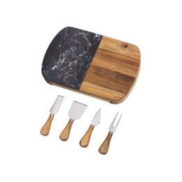 Набор для сыра в подарочной коробке из акации и мрамора "Date"